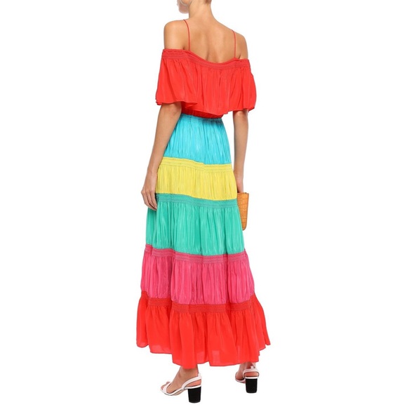 ALICE + OLIVIA off shoulder color block maxi dress - Picture 4 of 11
